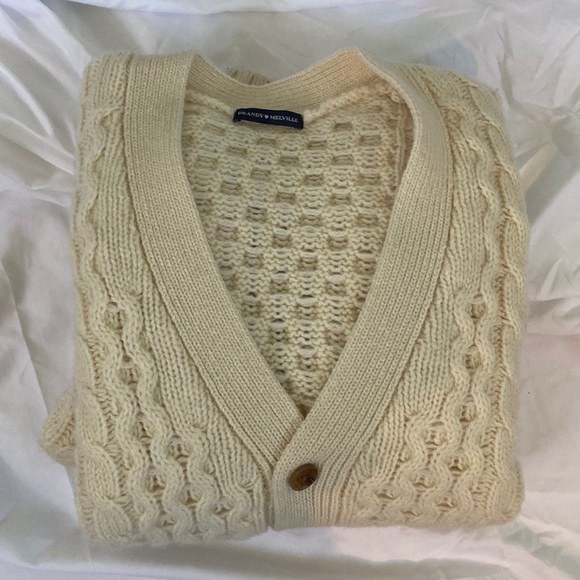 Brandy Melville Cream Button Up Cardigan - Picture 2 of 5